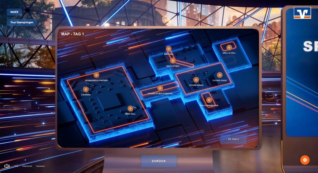 Übersichtskarte der Eventlocation intergiert in die MuV Forward Arena